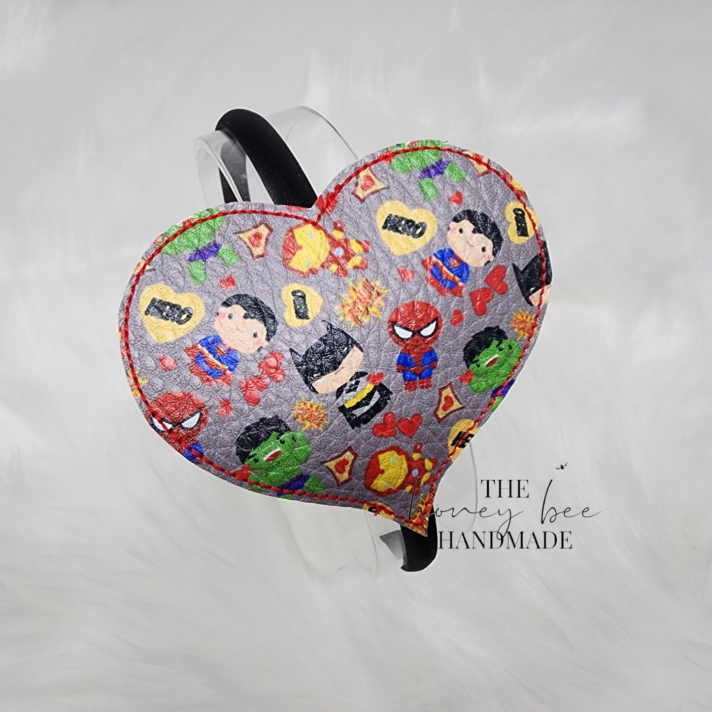 Grey My Hero Valentine Heart Headband Slider