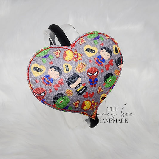 Grey My Hero Valentine Heart Headband Slider