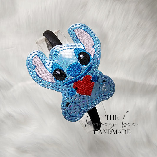Glitter Valentine Alien Headband Slider