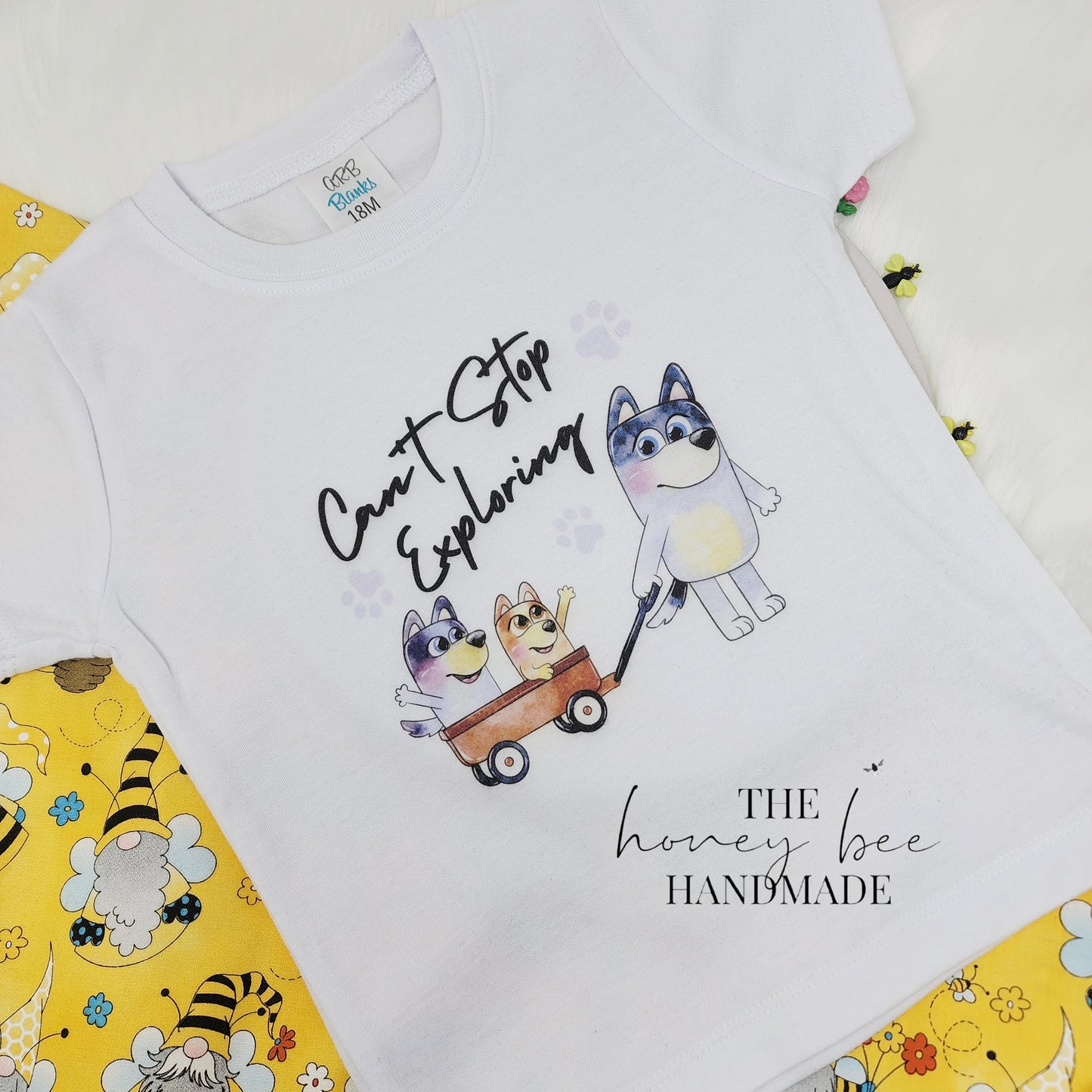 Can't Stop Exploring Blue Dog Kids T-Shirt