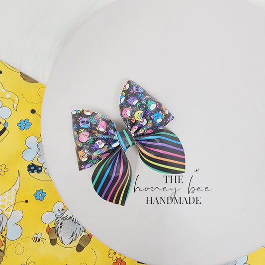 3in Squishy Toy Faux Leather Hair Bow