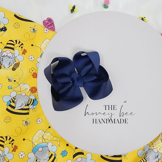 4in Single Navy Twisted Boutique Bow