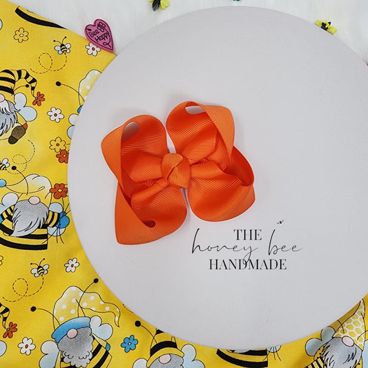 4in Single Orange Twisted Boutique Bow