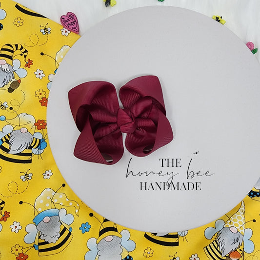 4in Single Wine Twisted Boutique Bow