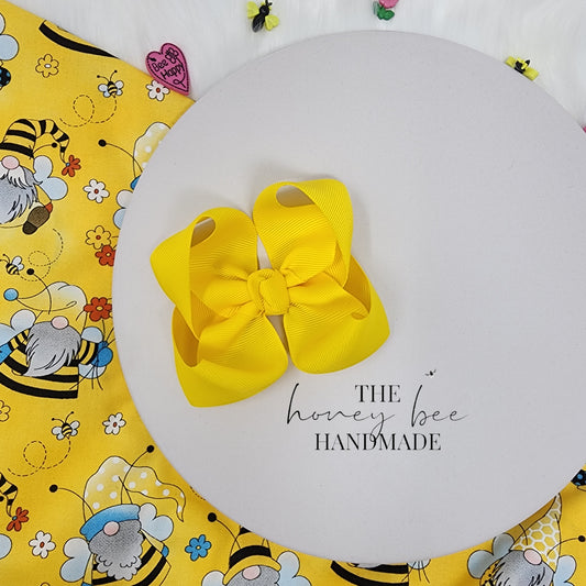 4in Single Yellow Twisted Boutique Bow