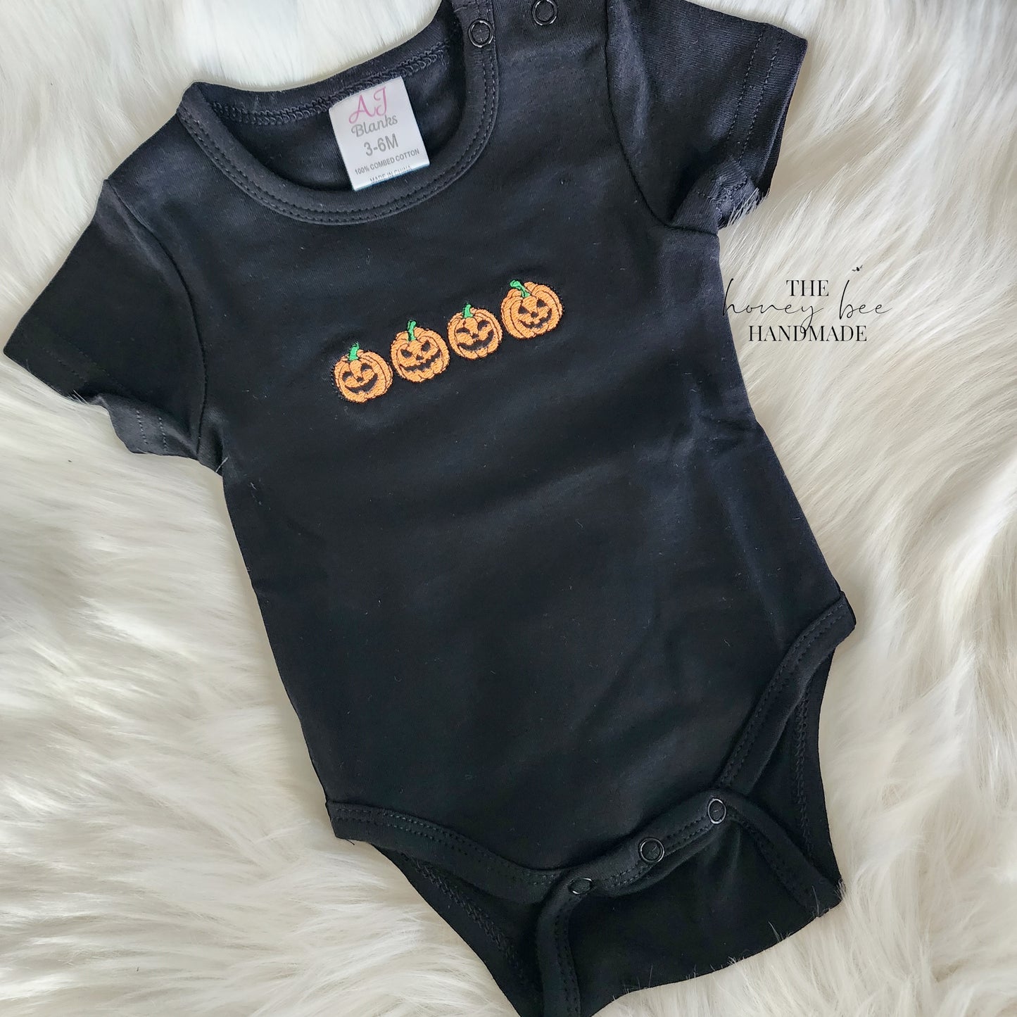 Halloween Pumpkins Embroidered Bodysuit