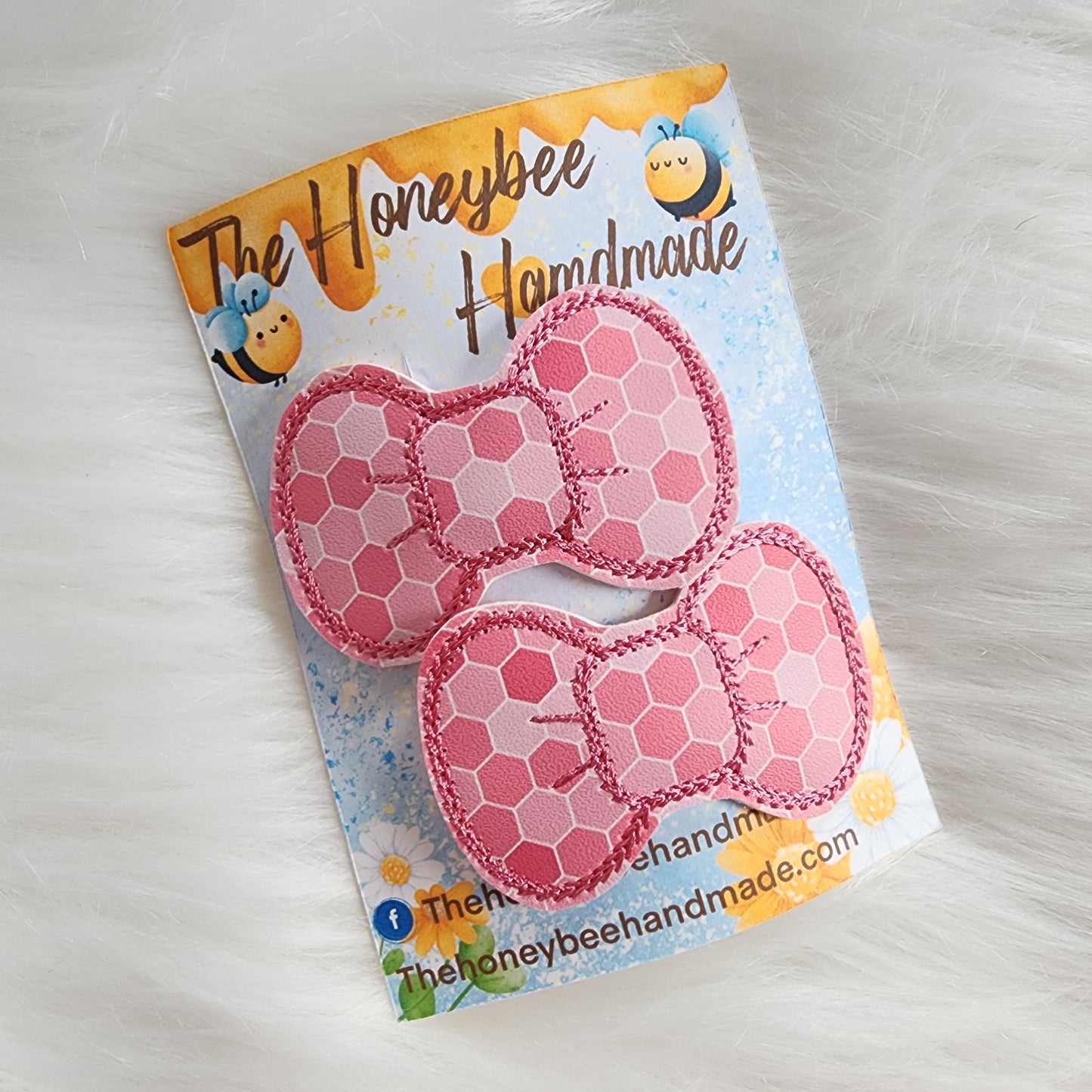 Pink Honeycomb Snap Clip Set