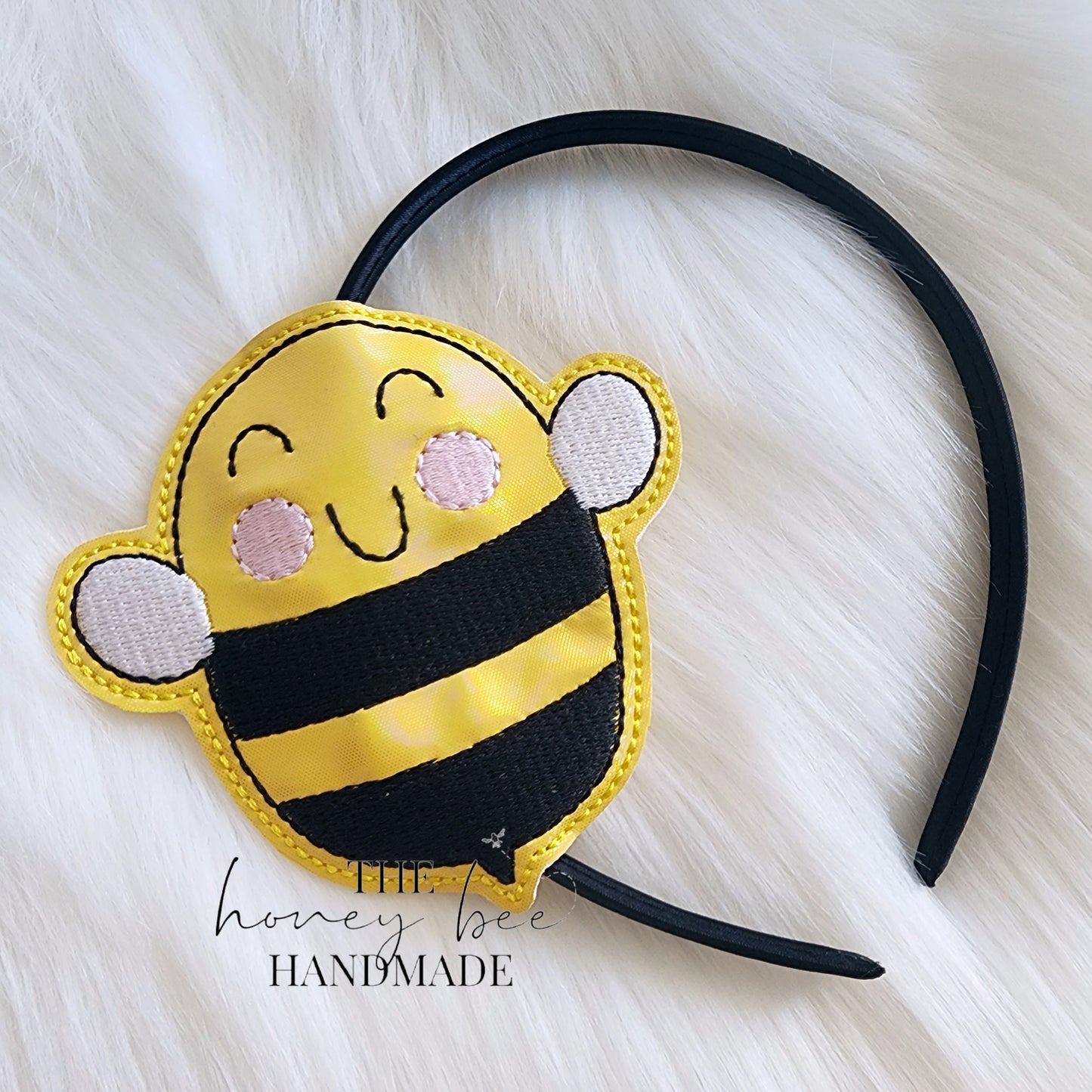 Holo Glitter Bee Headband Slider