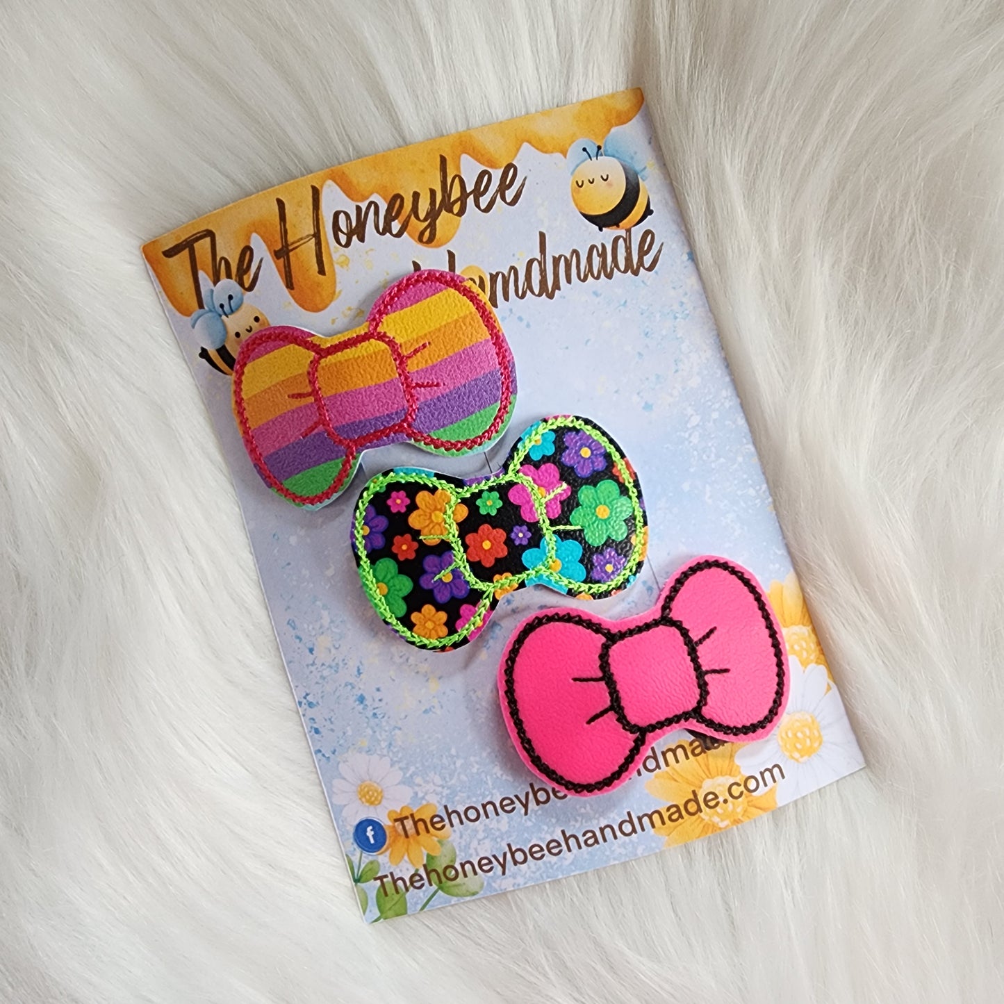 Neon Flowers Snap Clip Set