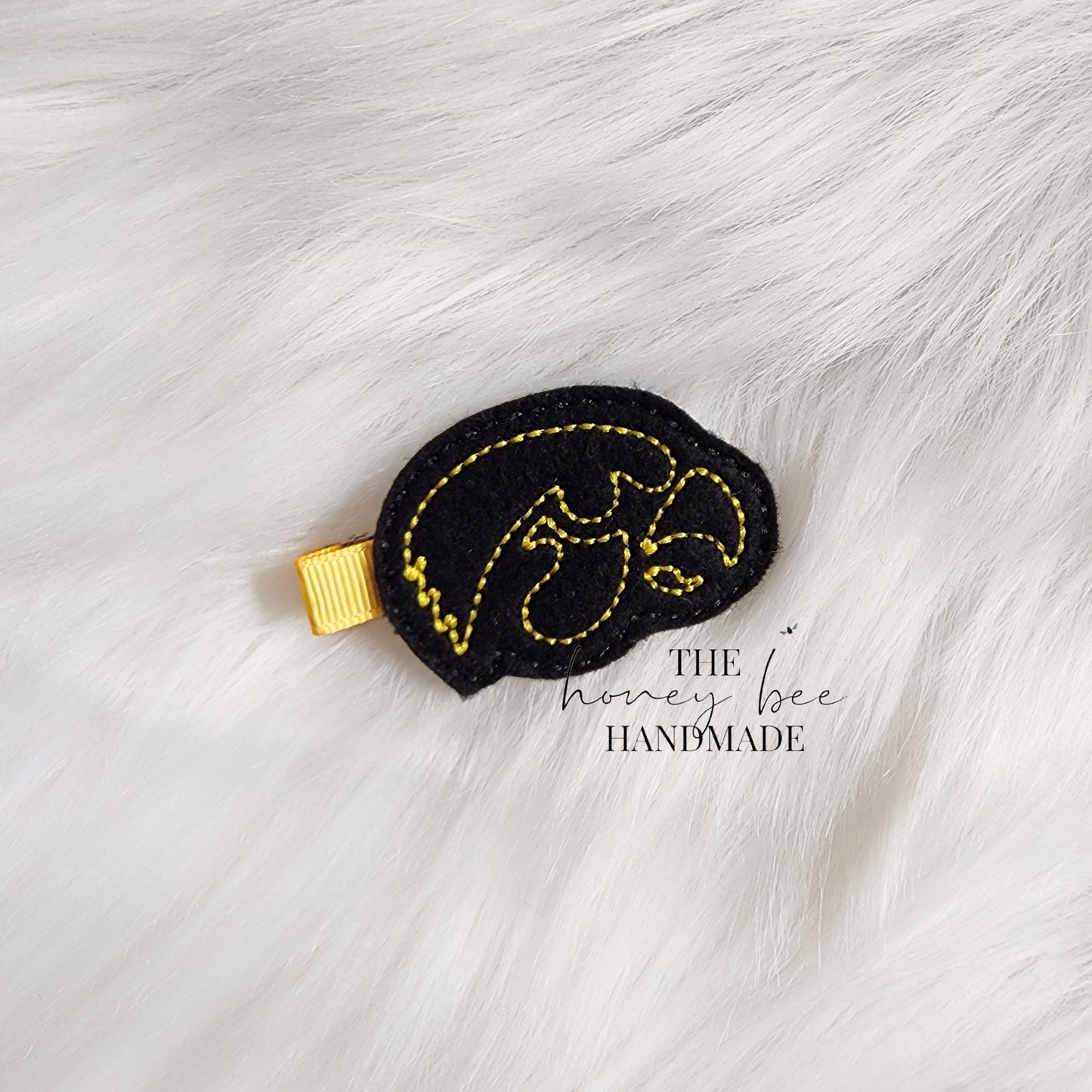 Iowa Hawk Feltie Hair Clip