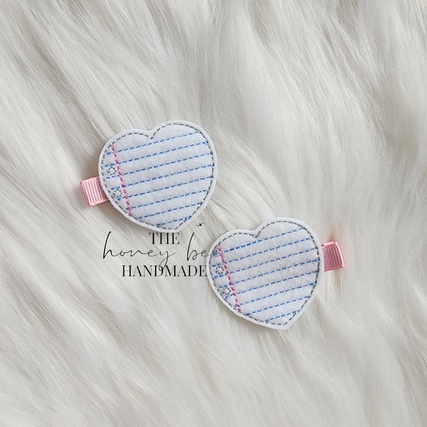 Paper and Pencil Heart Feltie Hair Clip