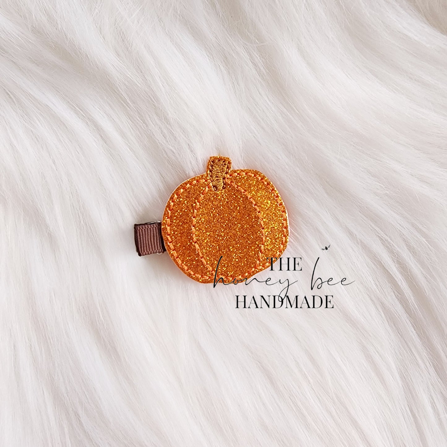 Glitter Pumpkin Feltie Hair Clip