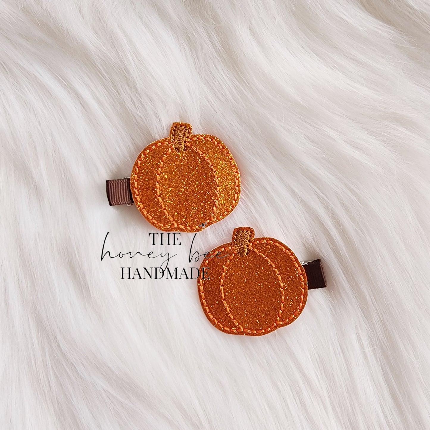 Glitter Pumpkin Feltie Hair Clip