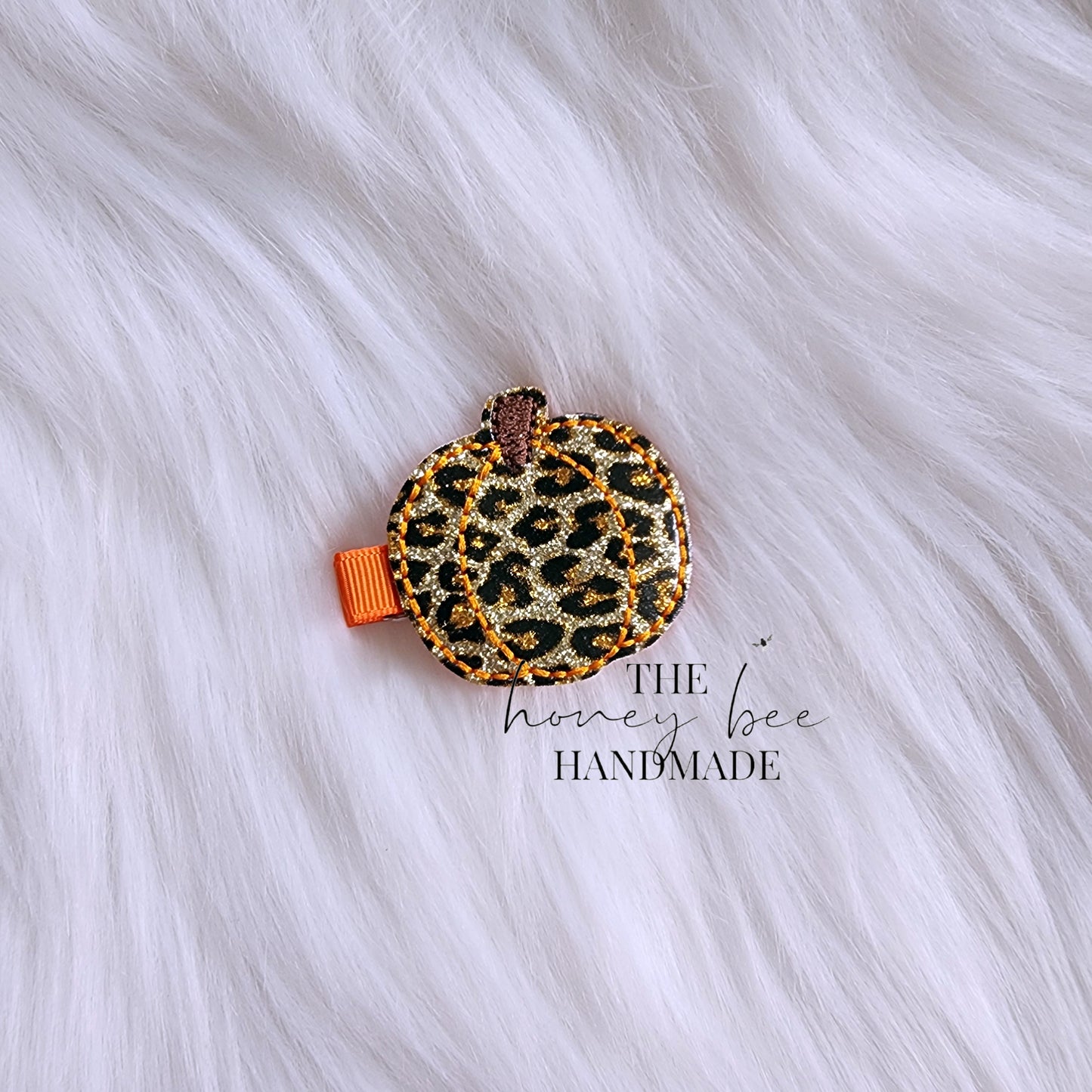 Glitter Pumpkin Feltie Hair Clip