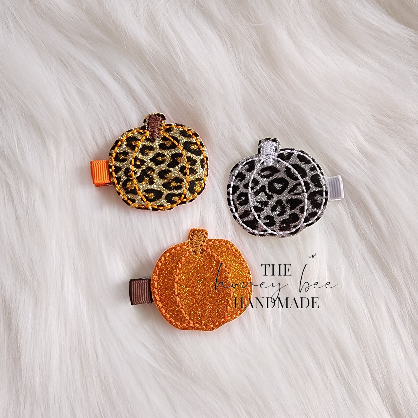 Glitter Pumpkin Feltie Hair Clip