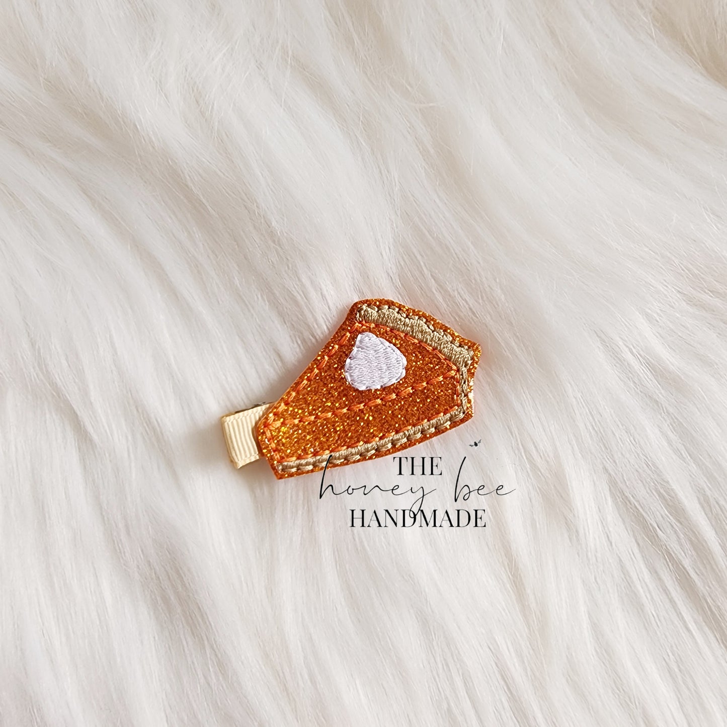 Glitter Pumpkin Pie Feltie Hair Clip