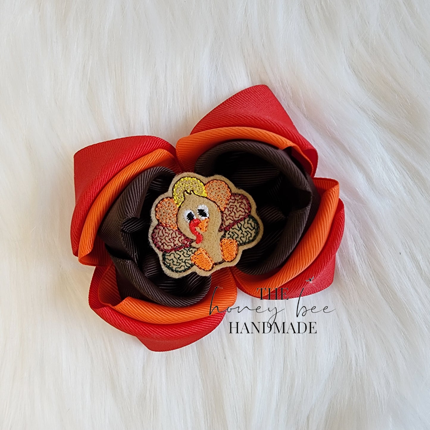 3in Triple Turkey Feltie Boutique Bow