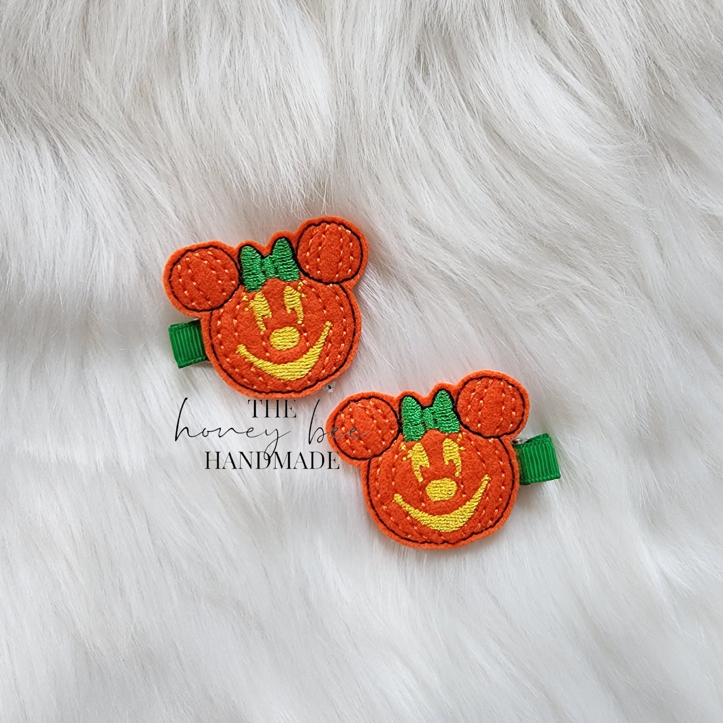 Mouse Pumpkin Feltie Hair Clip