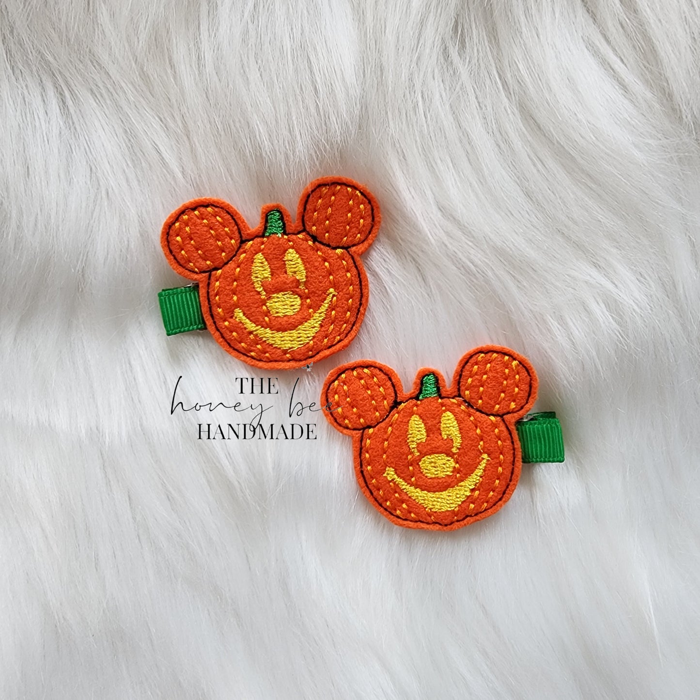 Mouse Pumpkin Feltie Hair Clip