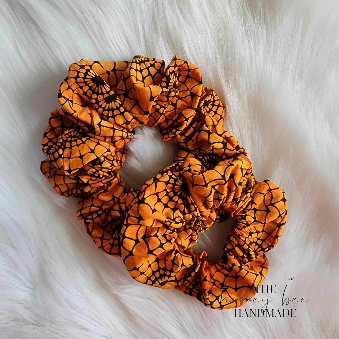 Orange Spiderweb Scrunchie