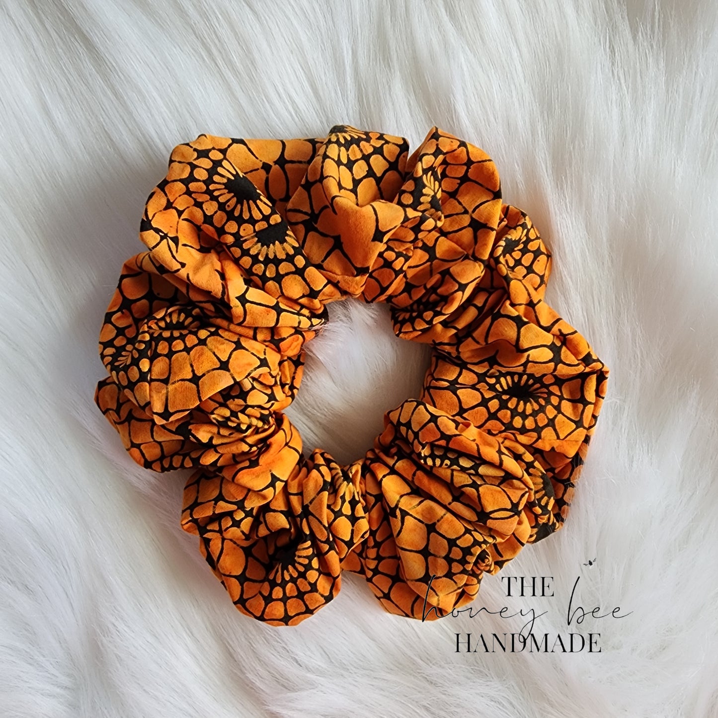 Orange Spiderweb Scrunchie