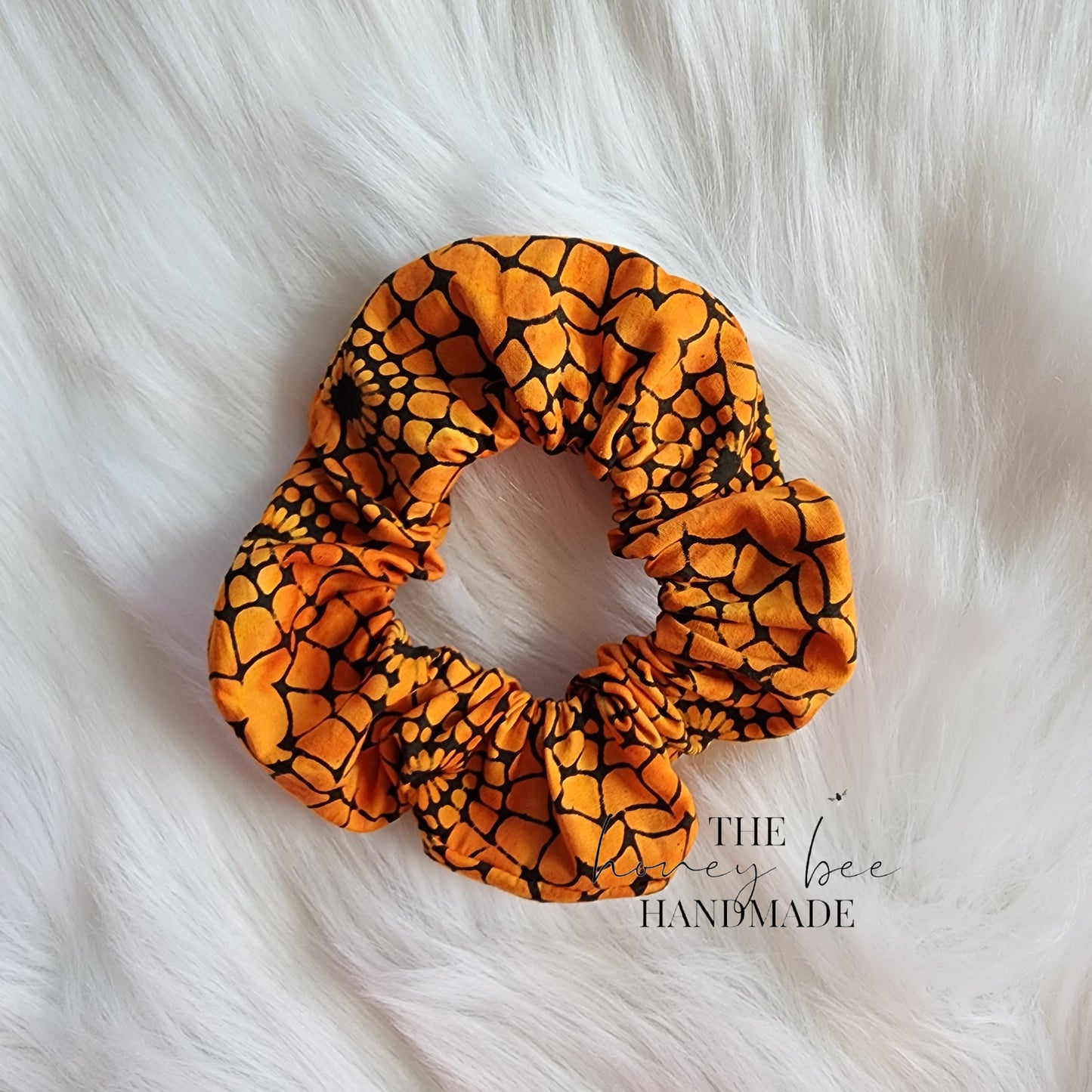 Orange Spiderweb Scrunchie