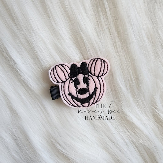 Pink Girly Pumpkin Feltie Hair Clip