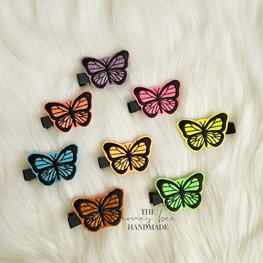 Glitter Monarch Butterfly Feltie Hair Clip