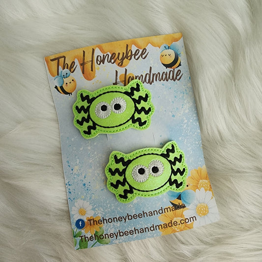 GITD Glitter Spider Snap Clip Set