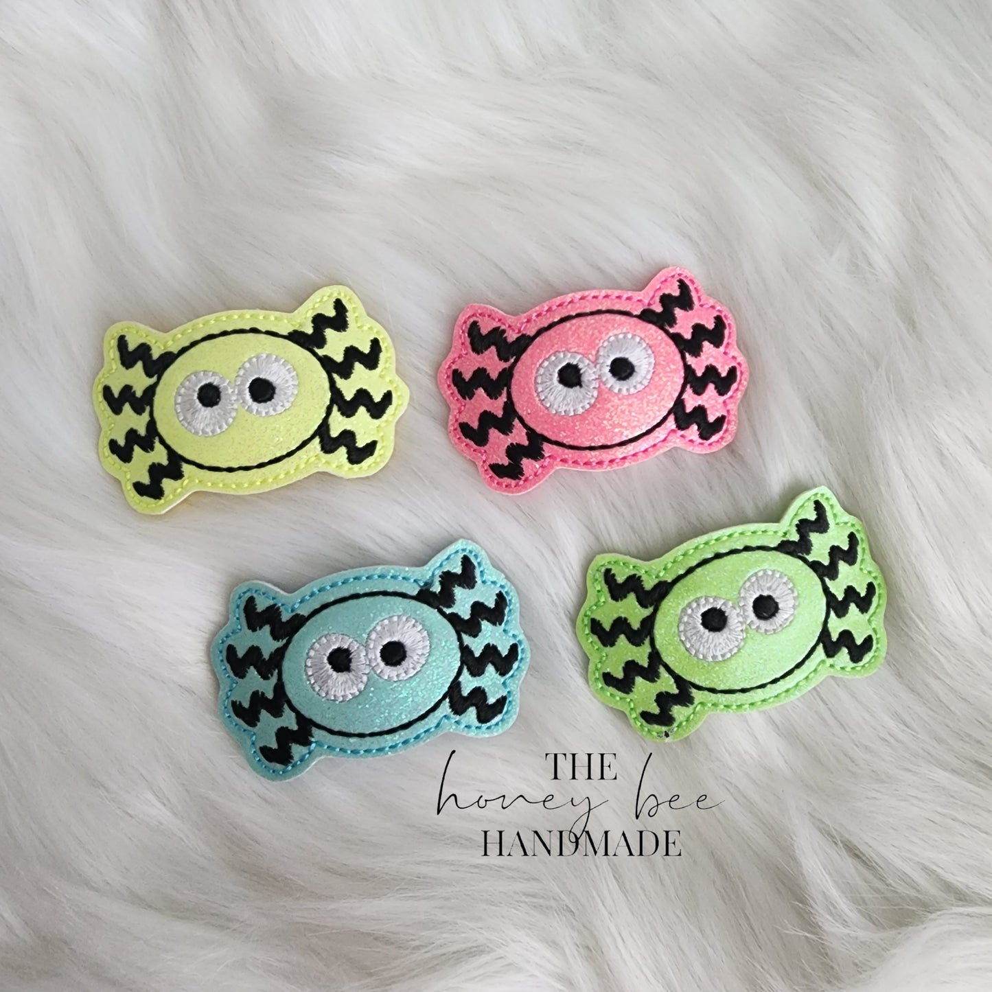 GITD Glitter Spider Snap Clip Set
