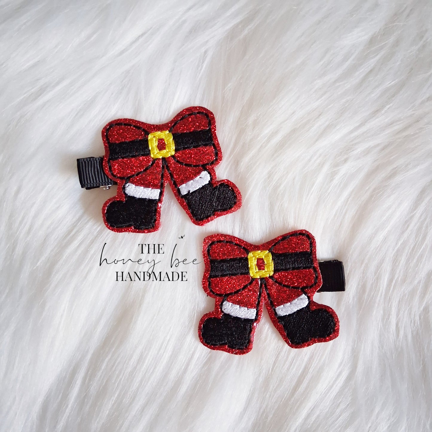 Christmas Bow Feltie Hair Clip