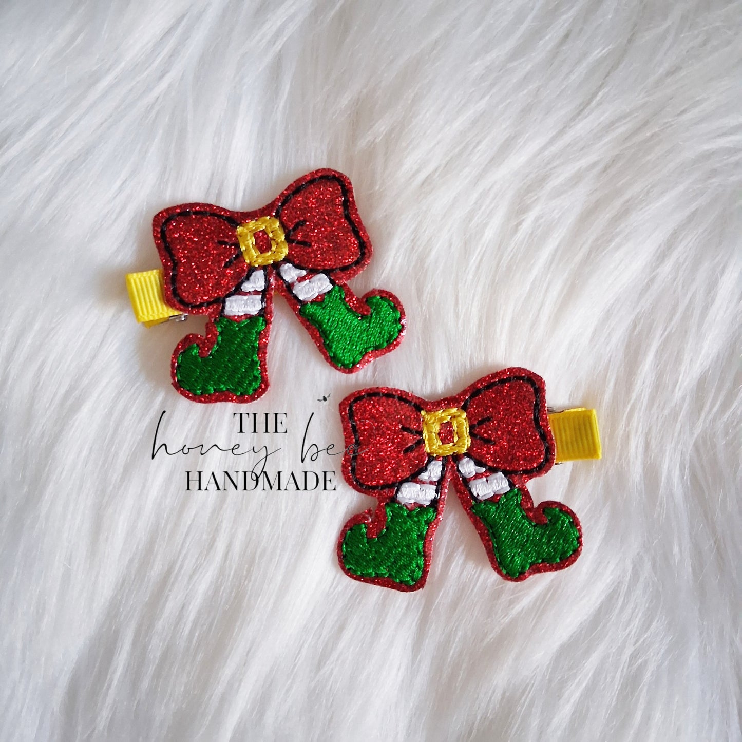 Christmas Bow Feltie Hair Clip