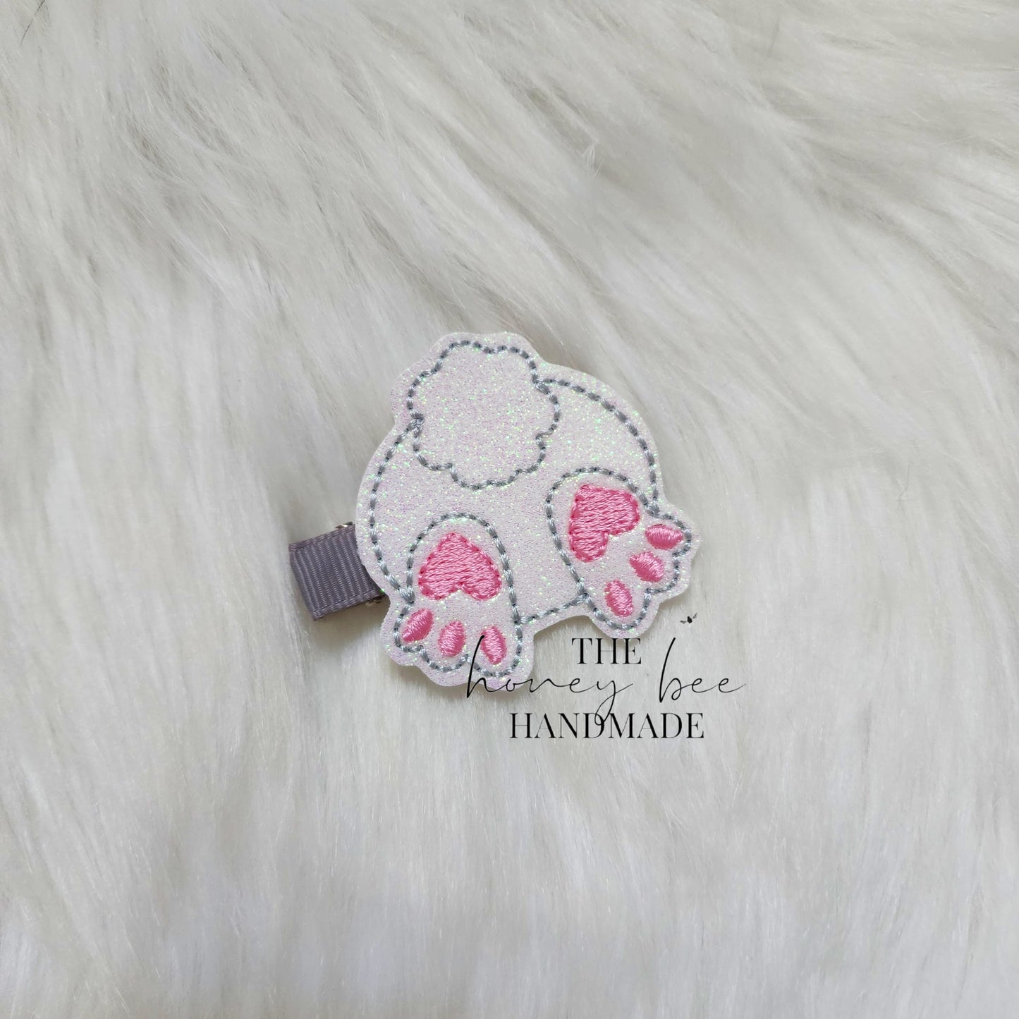 Glitter Bunny Butt Feltie Hair Clip