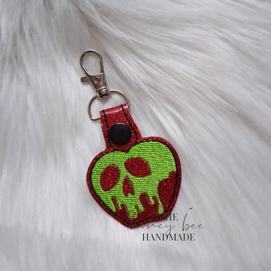 Glitter Poison Apple Key Fob