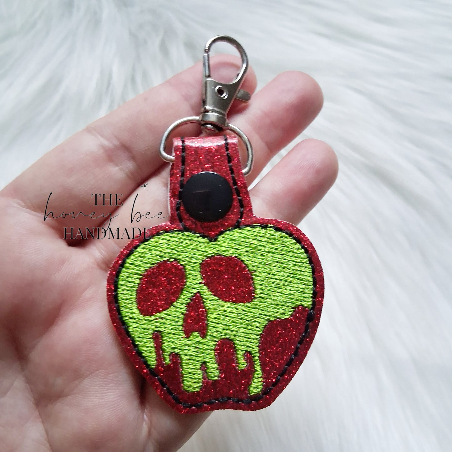 Glitter Poison Apple Key Fob