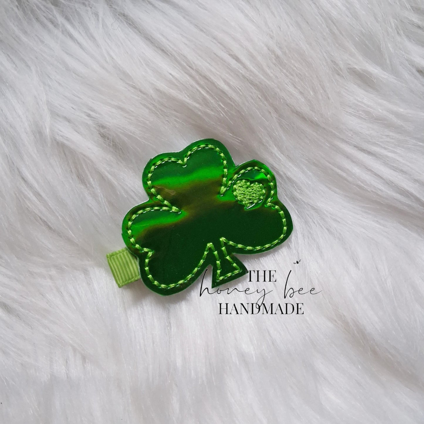 Shamrock Heart Feltie Hair Clip