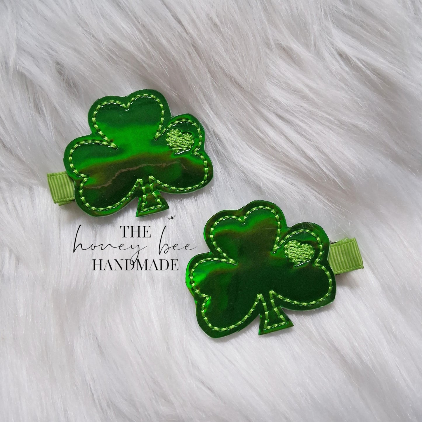Shamrock Heart Feltie Hair Clip