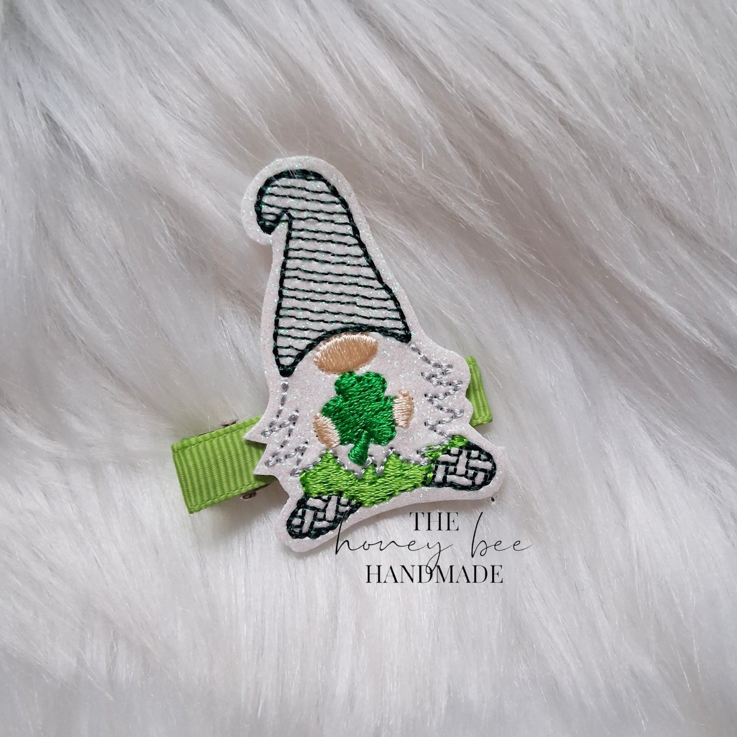Clover Gnome Feltie Hair Clip