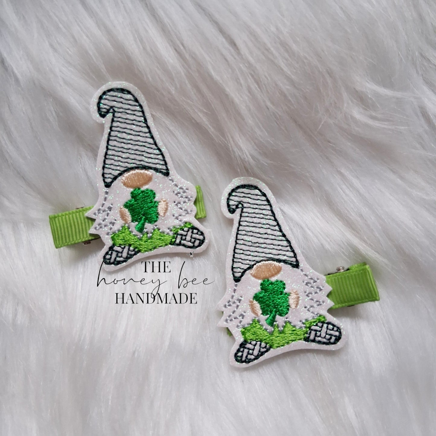 Clover Gnome Feltie Hair Clip