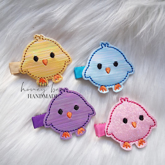 Glitter Easter Chick Feltie Hair Clip