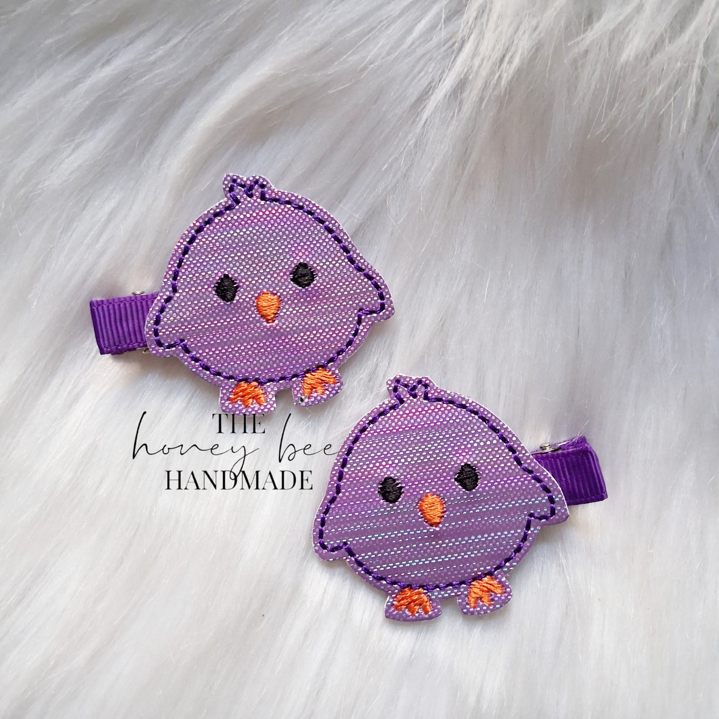 Glitter Easter Chick Feltie Hair Clip