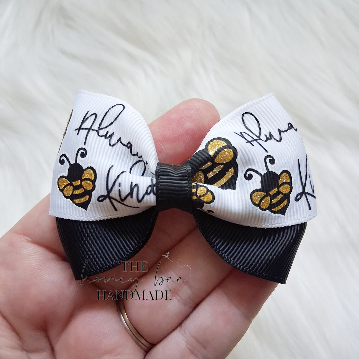 3 Inch Always Bee Kind Layered Ribbon Pigtail Set