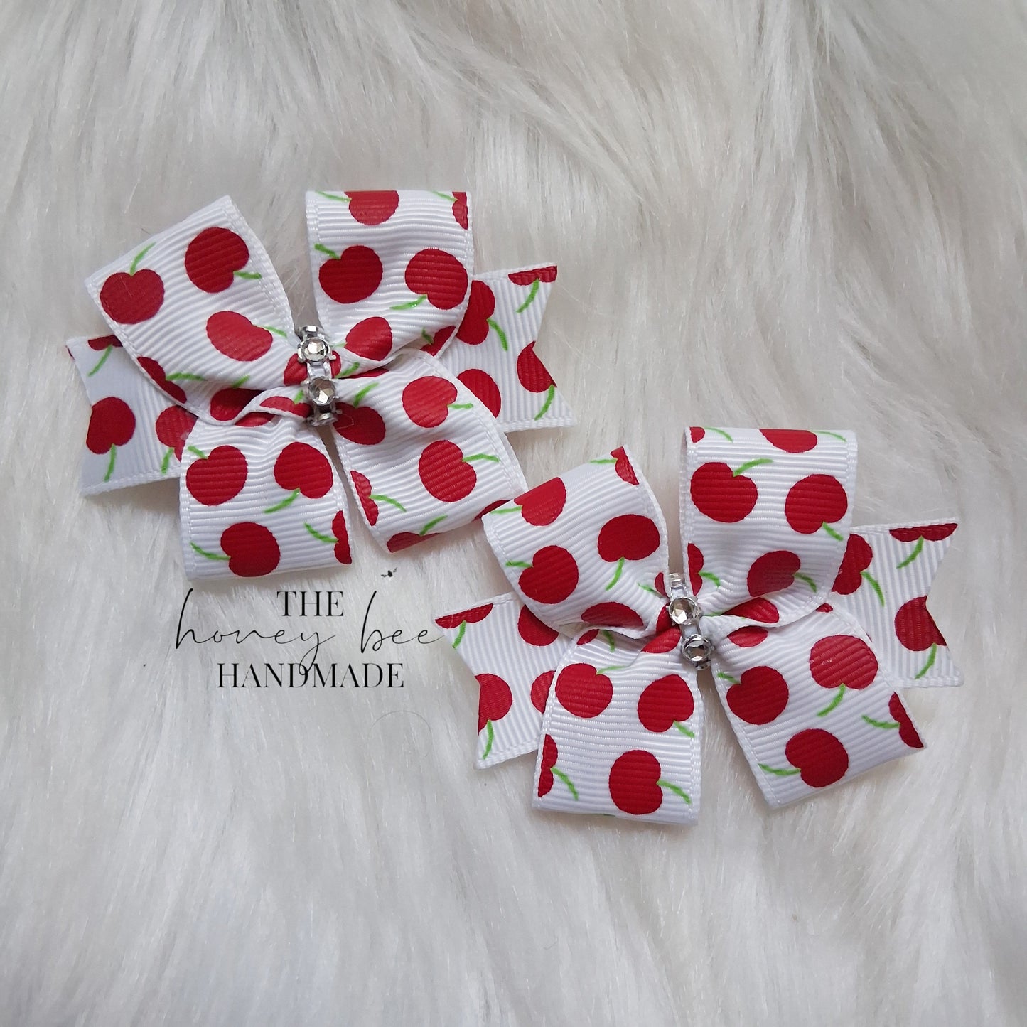 Red Apple Piggy Hair Bow