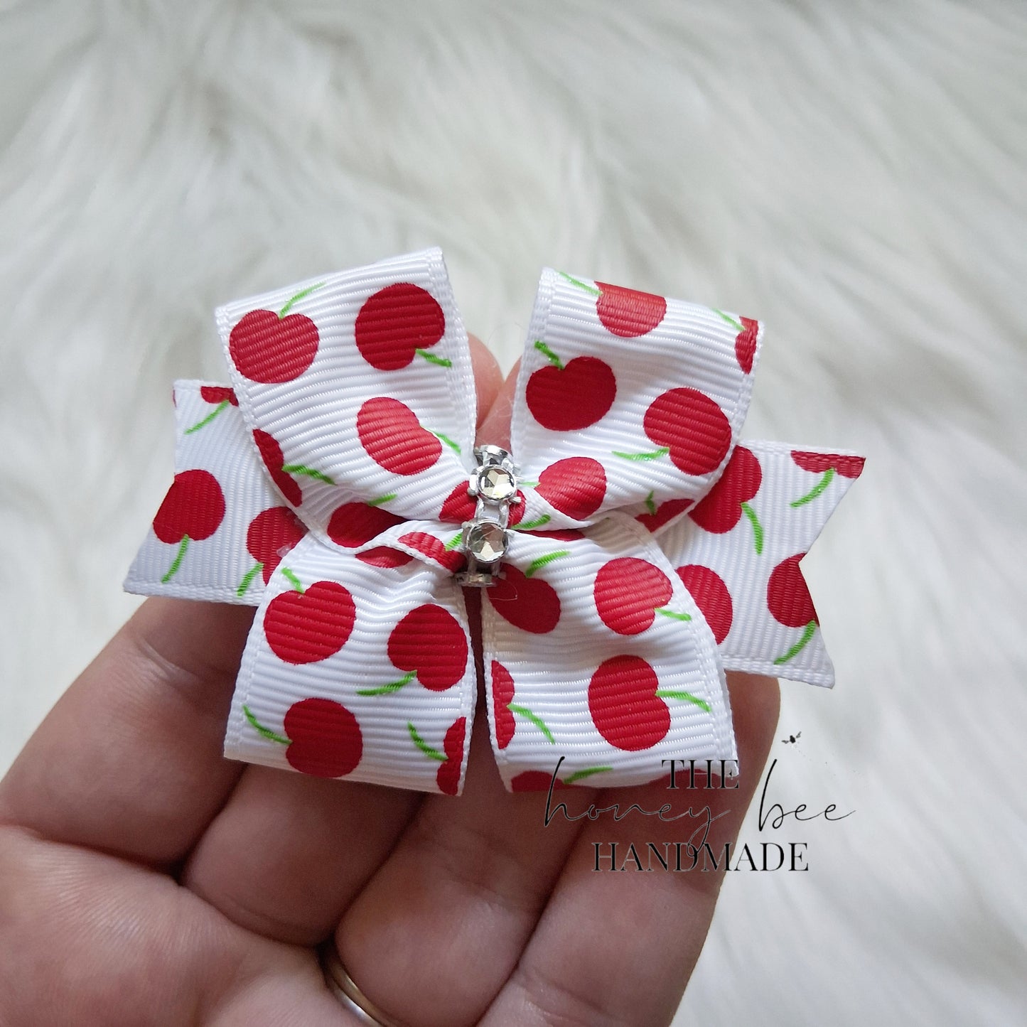 Red Apple Piggy Hair Bow