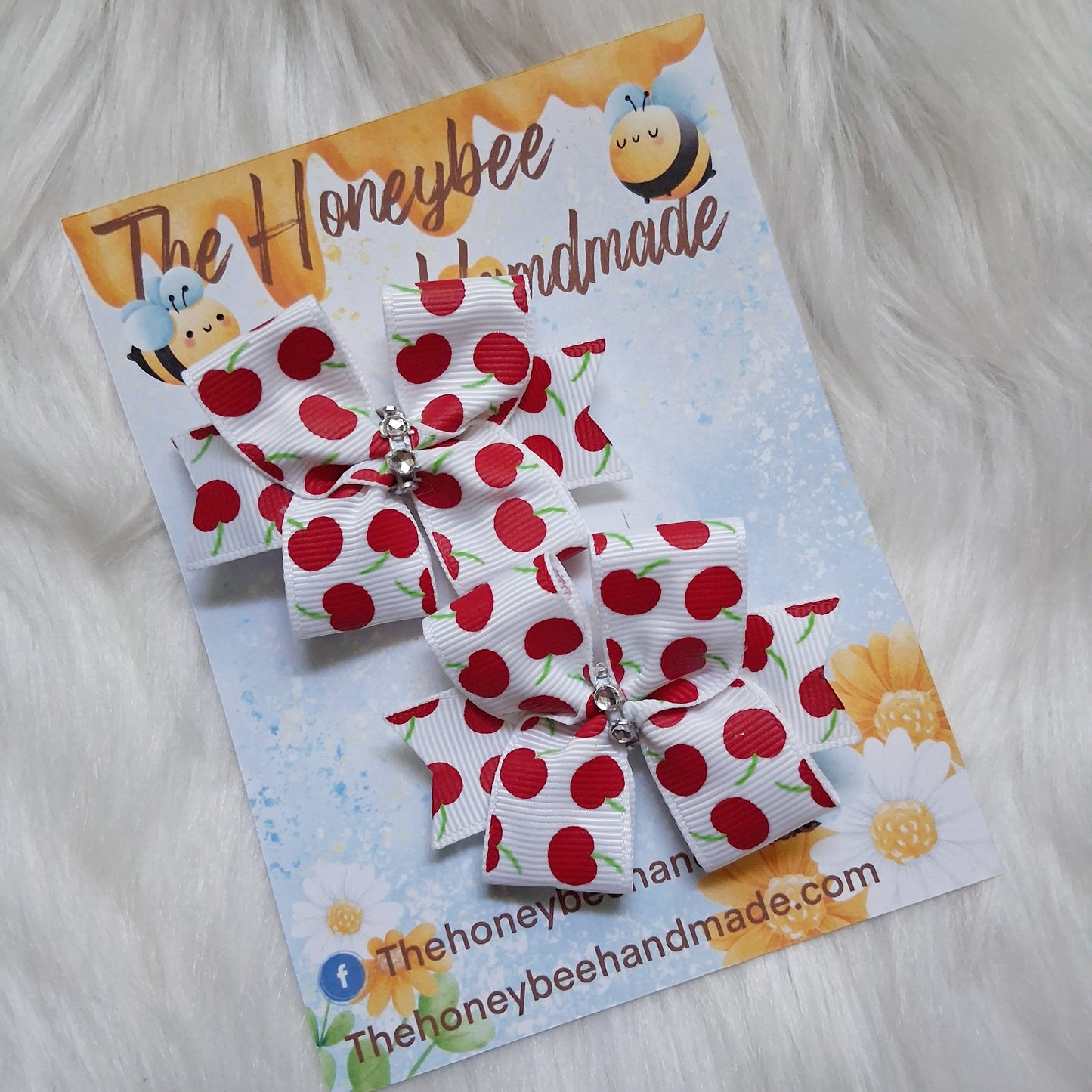 Red Apple Piggy Hair Bow