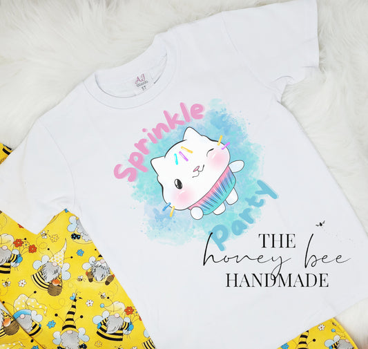 Sprinkle Party Kitty Kids T-Shirt
